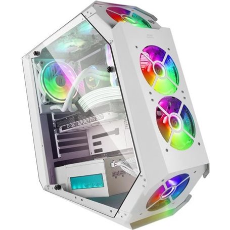 Mars Gaming MC51 Blanc - Boîtier de Jeu PC ATX - Double Verre Trempé -