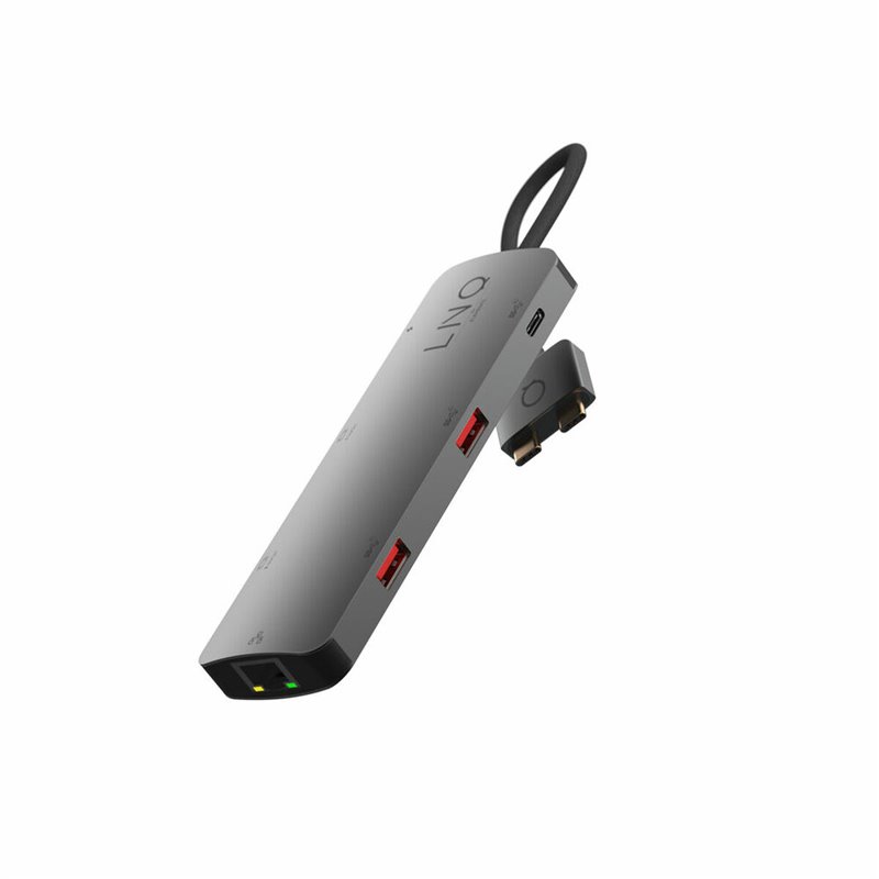 Linq byELEMENTS LQ48011 station d'accueil 2 x USB 3.2 Gen 2 (3.1 Gen 2) Type-C Noir, Gris