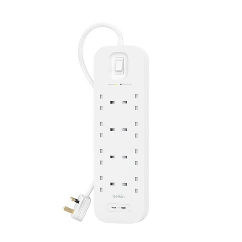 Belkin Connect Blanc 8 sortie(s) CA 2 m