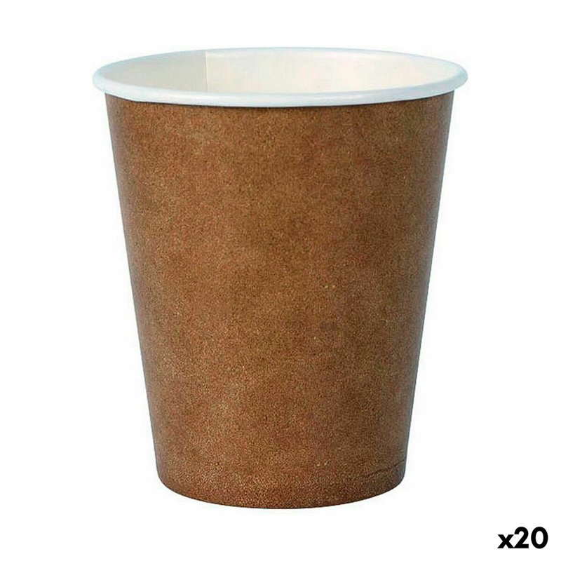 Set de Verres Algon Produits à usage unique Carton papier kraft 30 Pièces 250 ml (20 Unités)