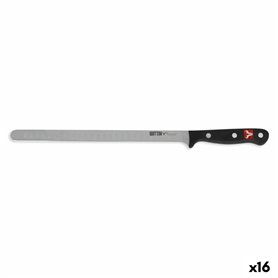 Couteau à jambon Quttin Sybarite Noir Argenté 28 cm (16 Unités)