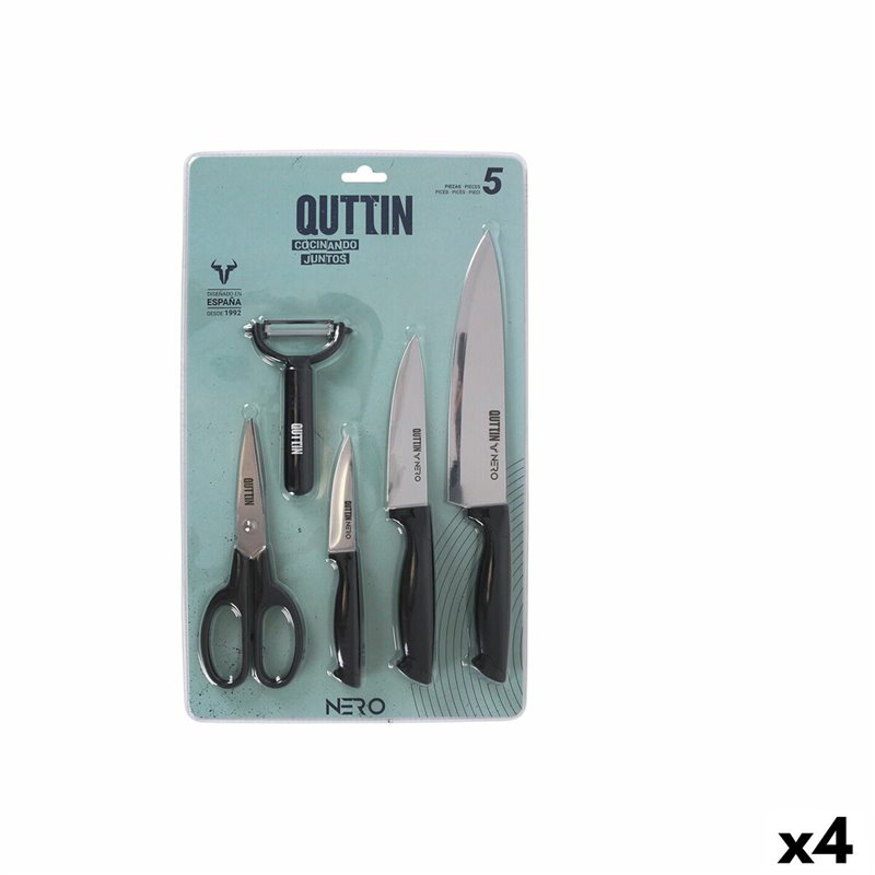 Ensemble de Cuisine Quttin Nero Noir 5 Pièces (4 Unités)