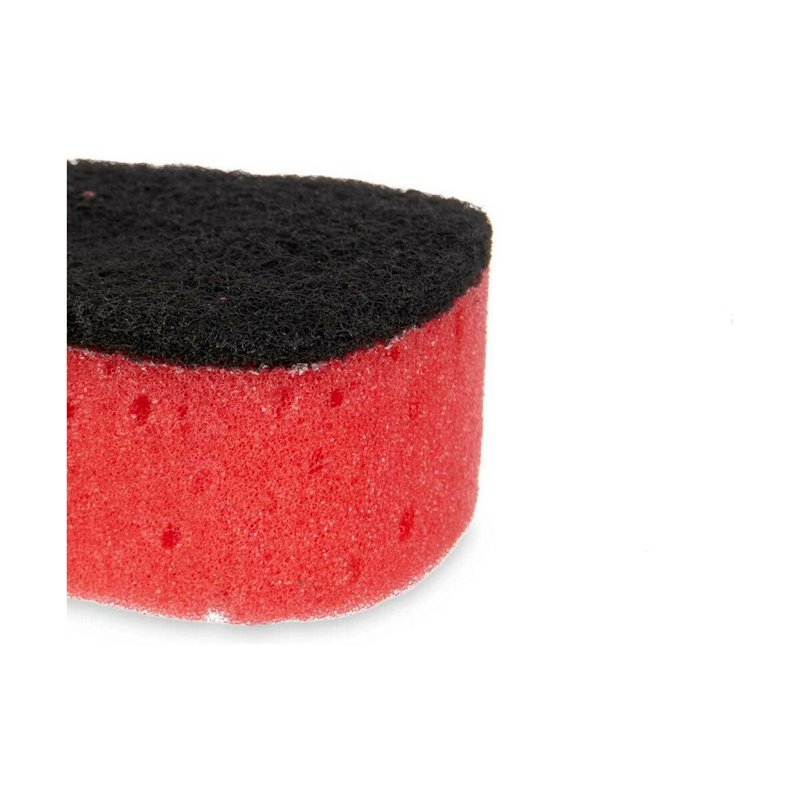 Image secondaire de Tampon à récurer Noir Rouge Mousse Fibre abrasive 7,3 x 4 x 12,3 cm (40 Unités)