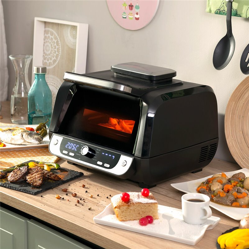 Friteuse à Air avec Gril, Accessoires et Livre de Recettes InnovaGoods Fryinn 12-in-1 6000 Noir Acier 3400 W 6 L