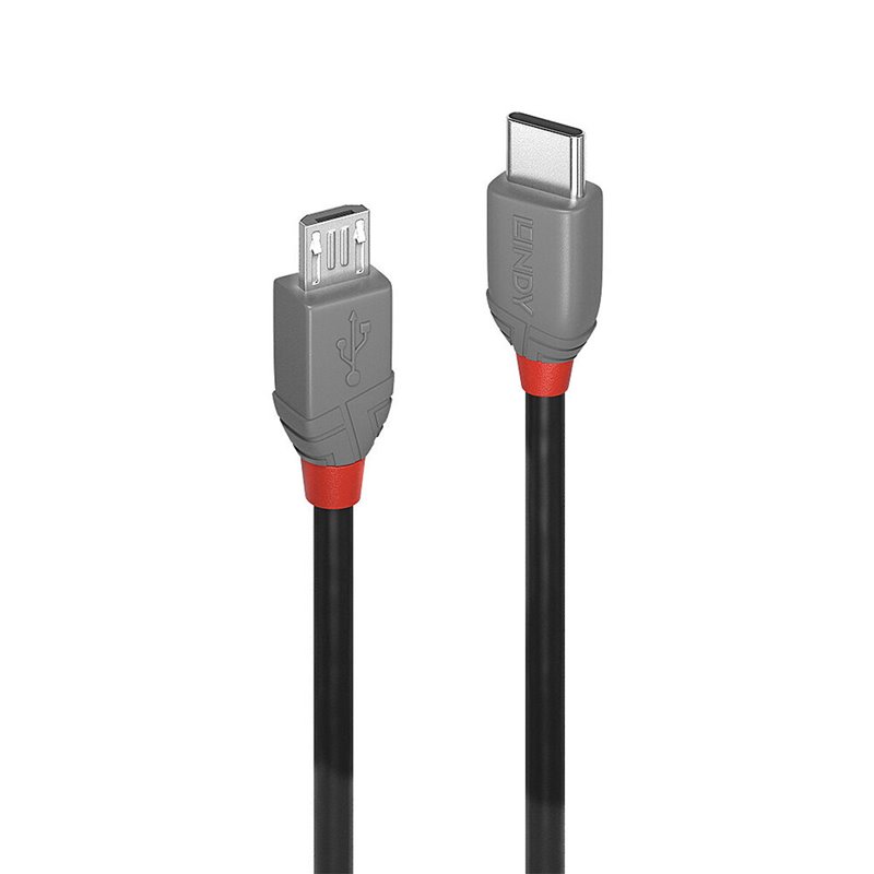 Lindy 36892 câble USB 2 m USB 2.0 USB C Micro-USB B Noir, Gris