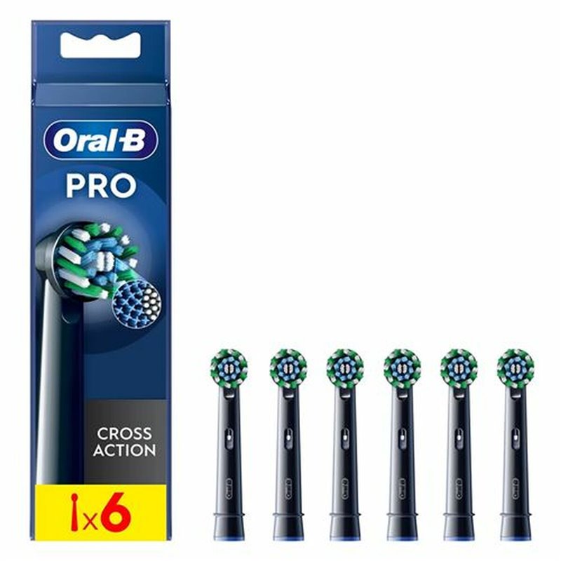 Oral-B CrossAction 8006540887165 tête de brosses 6 pièce(s) Noir