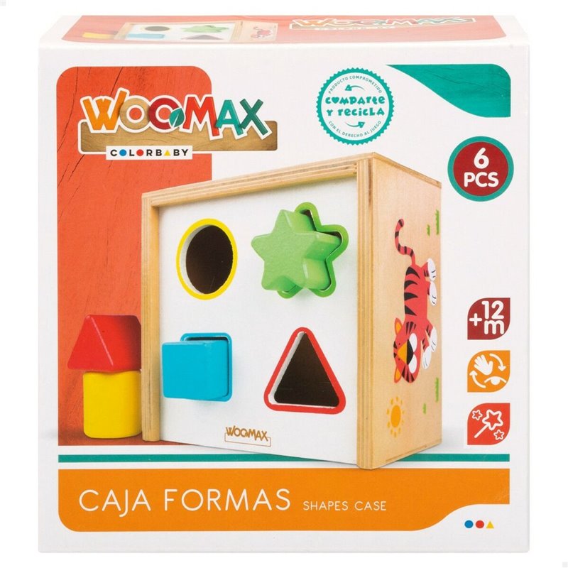 Image secondaire de Puzzle enfant en bois Woomax Formes 13,5 x 7,5 x 13 cm (6 Unités)