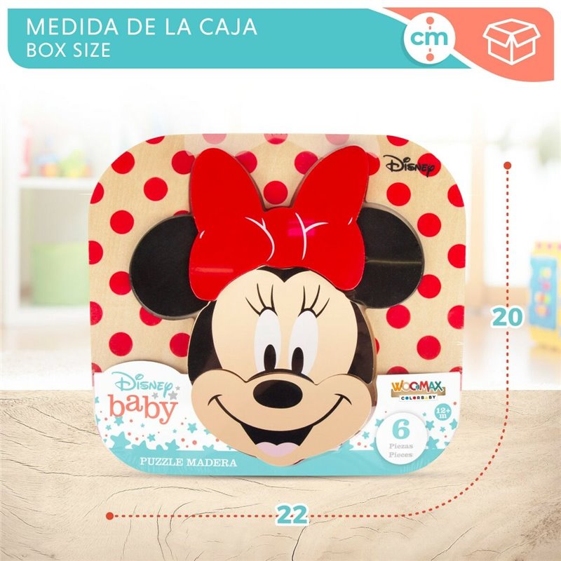 Image secondaire de Puzzle enfant en bois Disney Minnie Mouse + 12 Mois 6 Pièces (12 Unités)