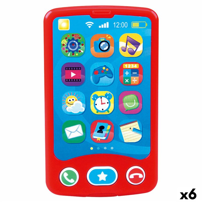 Téléphone-Jouet PlayGo Rouge 6,8 x 11,5 x 1,5 cm (6 Unités)