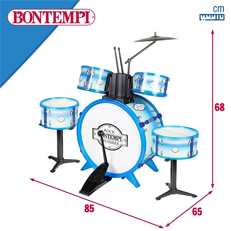 Image secondaire de Batterie musicale Bontempi Bleu Plastique 85 x 68 x 65 cm (9 Pièces) (2 Unités)