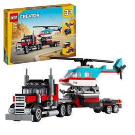 LEGO 31146 Creator 3en1 Le Camion Remorque avec Hélicoptere. Jouet d'H