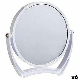 Miroir Grossissant Blanc Verre Plastique 19 x 18,7 x 2 cm (6 Unités)