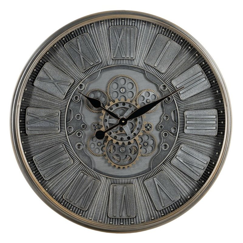 Horloge Murale Gris Verre Fer 69,5 x 9 x 69,5 cm (3 Unités)