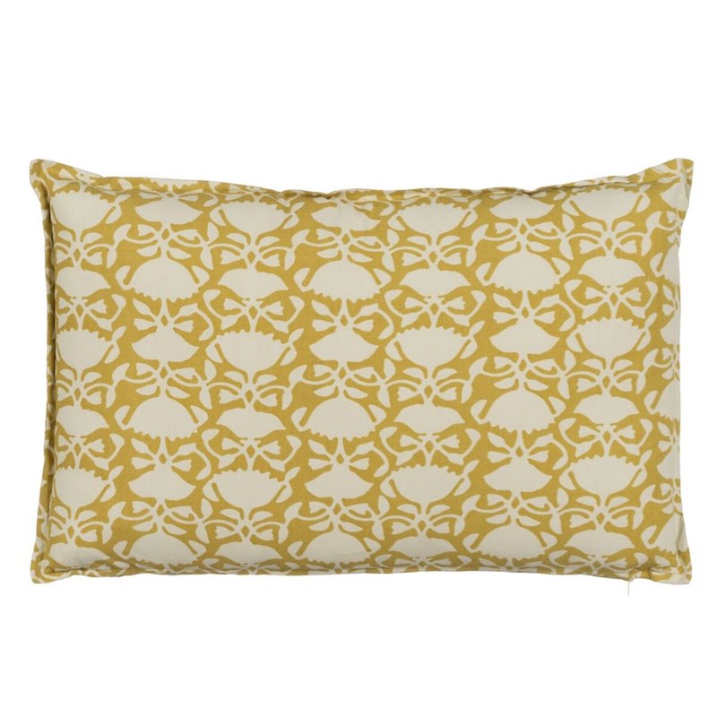 Coussin Coton Beige Moutarde 60 x 40 cm