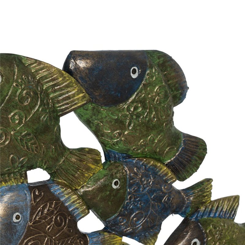 Image secondaire de Figurine Décorative Bleu Marron Vert Poissons 60 x 11,5 x 52 cm