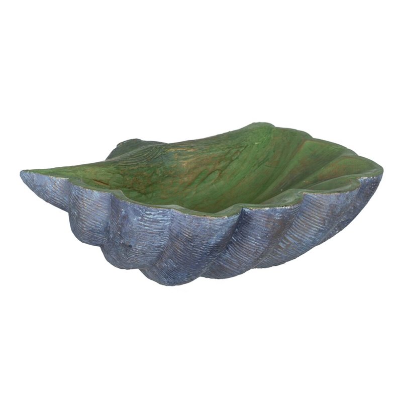 Centre de Table Vert Gris Coquillage 35 x 28 x 12 cm