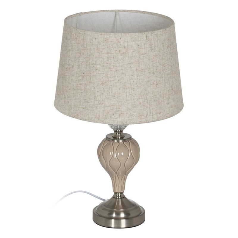 Lampe de bureau Beige Argenté Métal Verre 10 W 220 V 30 x 30 x 48 cm