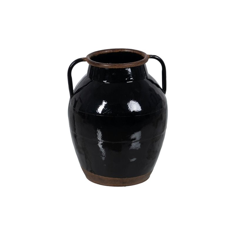 Vase Noir Fer 18,5 x 18,5 x 22 cm