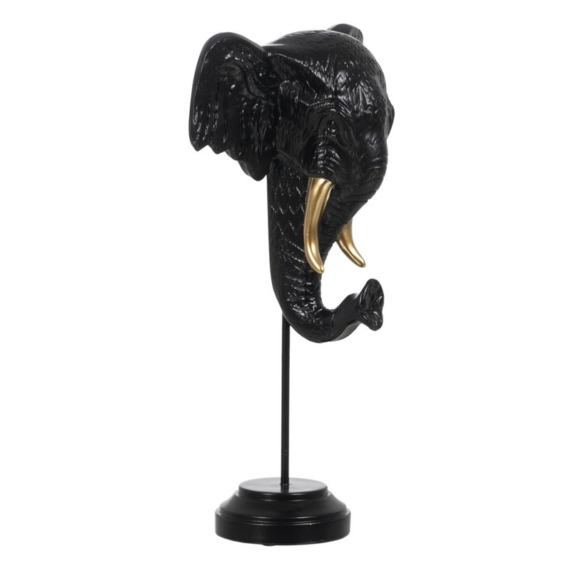 Image secondaire de Figurine Décorative Noir Doré Eléphant 20,5 x 14,3 x 35,5 cm