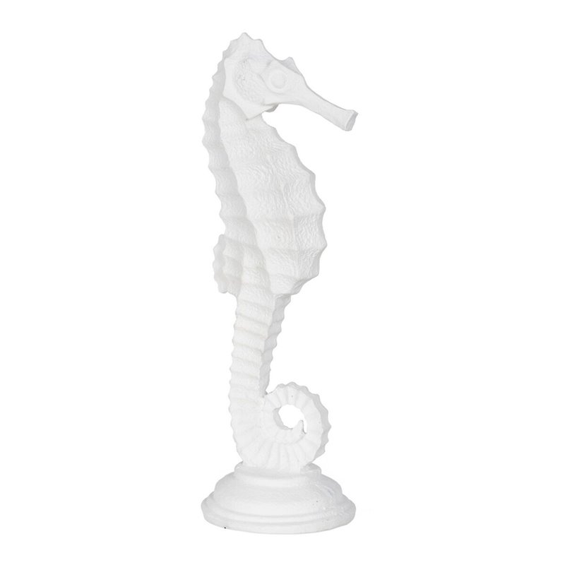 Figurine Décorative Blanc Cheval des Mers 11 x 9 x 31 cm