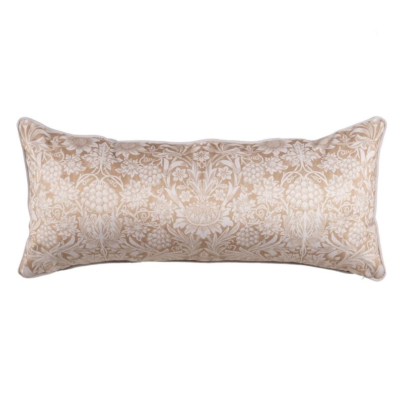 Coussin Beige Fleurs 90 x 40 cm