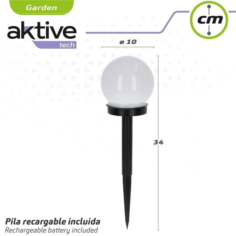 Image secondaire de Borne de jardin solaire Aktive Plastique 10 x 34 x 10 cm (24 Unités)