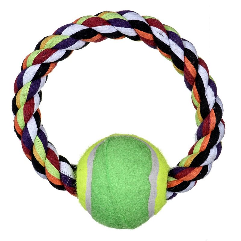 Jouet pour chien Trixie Tennis Multicouleur Polyester Coton