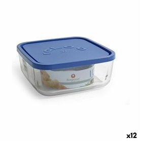 Boîte à lunch Borgonovo Carré Bleu 1,8 L 18,5 x 18,5 x 7,4 cm (12 Unit