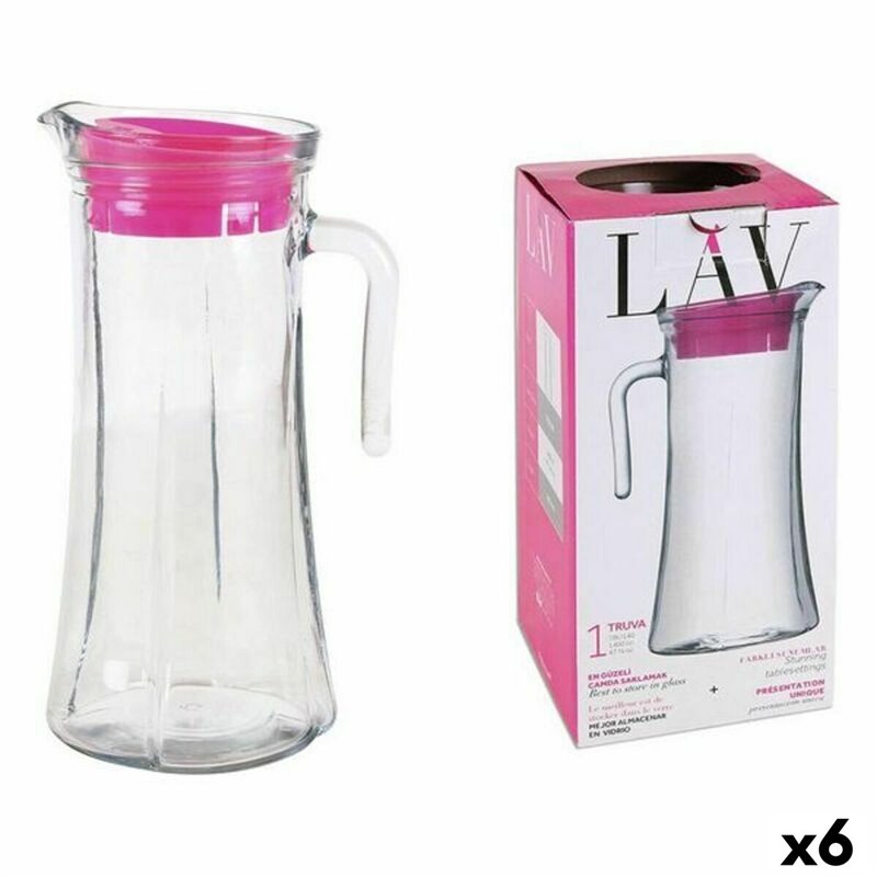 Carafe en Verre Transparent LAV LV-TRU140 PK0001RP (6 Unités) (1400 ml)