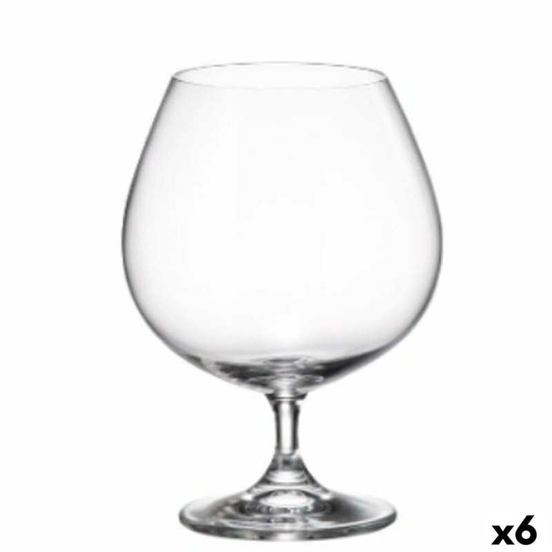 Set de Verres Bohemia Crystal Clara Cognac 690 ml 6 Unités 4 Unités 7,5 x 12 x 16 cm