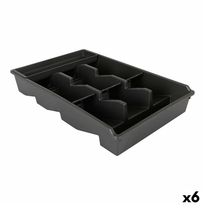 Range-Couverts Tontarelli Bella plus Noir 43,6 x 28,7 x 7,13 cm (6 Unités)