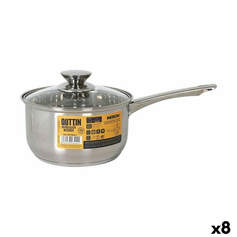 Casserole avec couvercle Quttin New Neron Acier 35 x 19,5 x 10,5 cm (8 Unités)