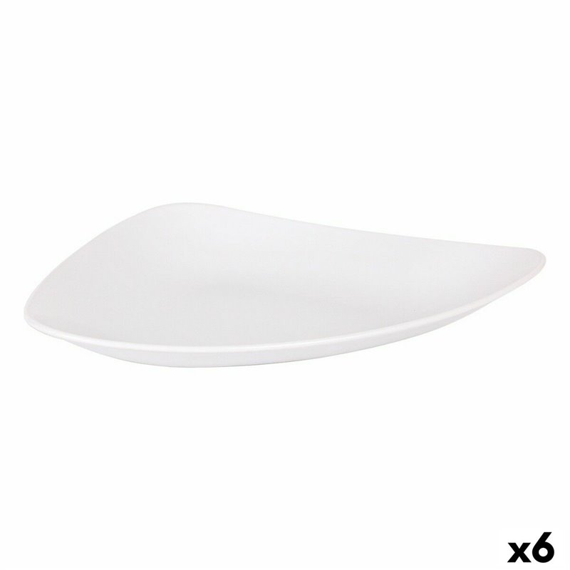 Assiette plate Inde Vedone Porcelaine Blanc 31 x 25 x 4 cm (6 Unités)