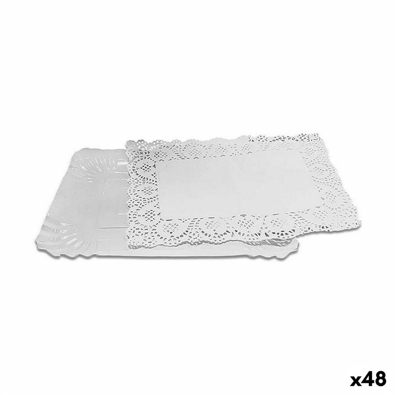 Base de gâteau Algon Blanc 15 x 22 x 1 cm (4 Pièces) (48 Unités)