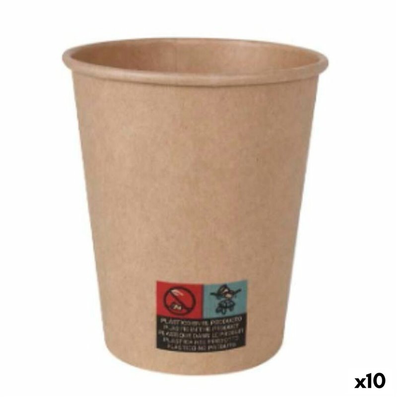 Set de Verres Algon Carton Produits à usage unique 10 Unités 250 ml (100 Pièces)