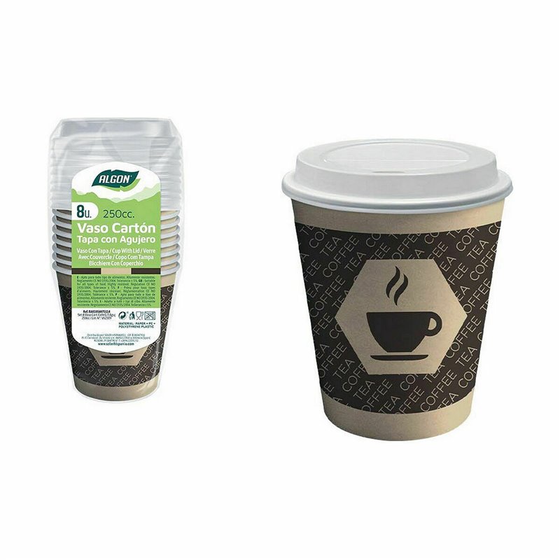 Image secondaire de Set de Verres Algon Carton Café 8 Pièces 250 ml (36 Unités)