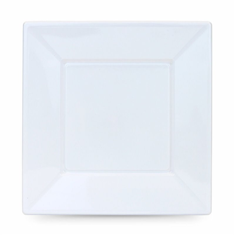 Image secondaire de Lot d'assiettes réutilisables Algon Carré Blanc Plastique 23 x 23 x 2 cm (48 Unités)