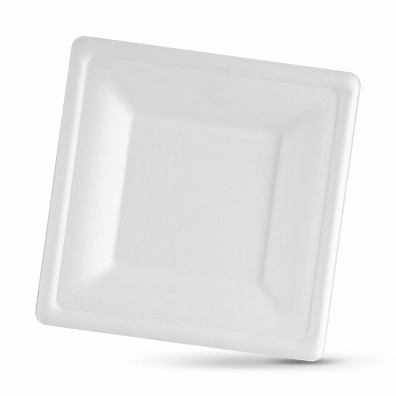 Image secondaire de Service de vaisselle Algon Produits à usage unique Blanc Canne à sucre Carré 16 cm (24 Unités)