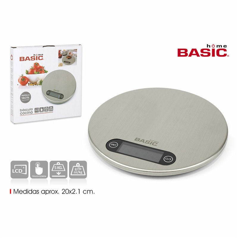 Image secondaire de Balance de cuisine numérique Basic Home Argenté 20 x 2,1 cm (6 Unités)