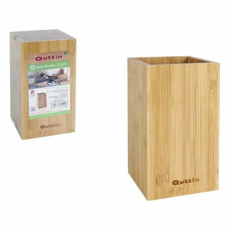 Image secondaire de Pot pour ustensiles de cuisine Quttin Bambou 10,5 x 10,5 x 18 cm (12 Unités)