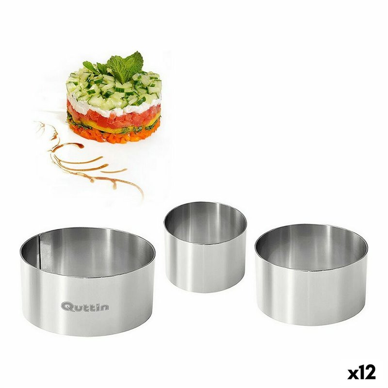 Moules Quttin Acier inoxydable Argenté 10 x 10 x 5 cm (12 Unités) (3 pcs)