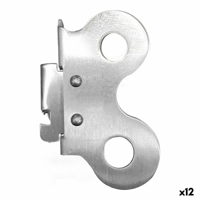 Ouvre-Boîte Acier Argenté 7,3 x 4,6 cm 1,5 mm (12 Unités)