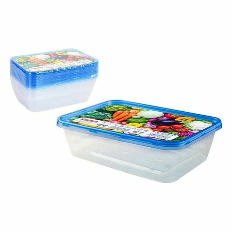 Image secondaire de Ensemble de 10 Boîtes à Lunch Privilege 49786 500 ml Rectangulaire 17,5 x 12 x 4 cm (24 Unités)