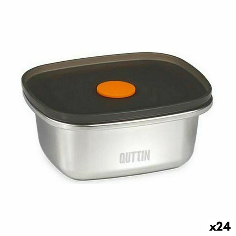 Boîte à lunch hermétique Quttin Acier inoxydable Rectangulaire 250 ml (24 Unités)