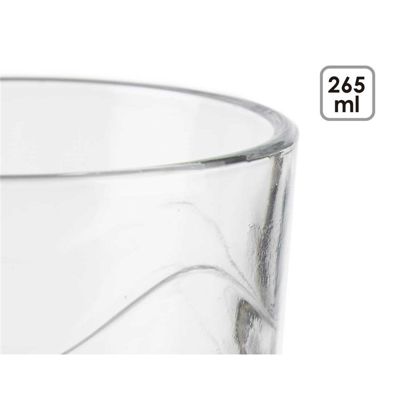 Image secondaire de Set de Verres Ondes Transparent verre 265 ml (8 Unités)