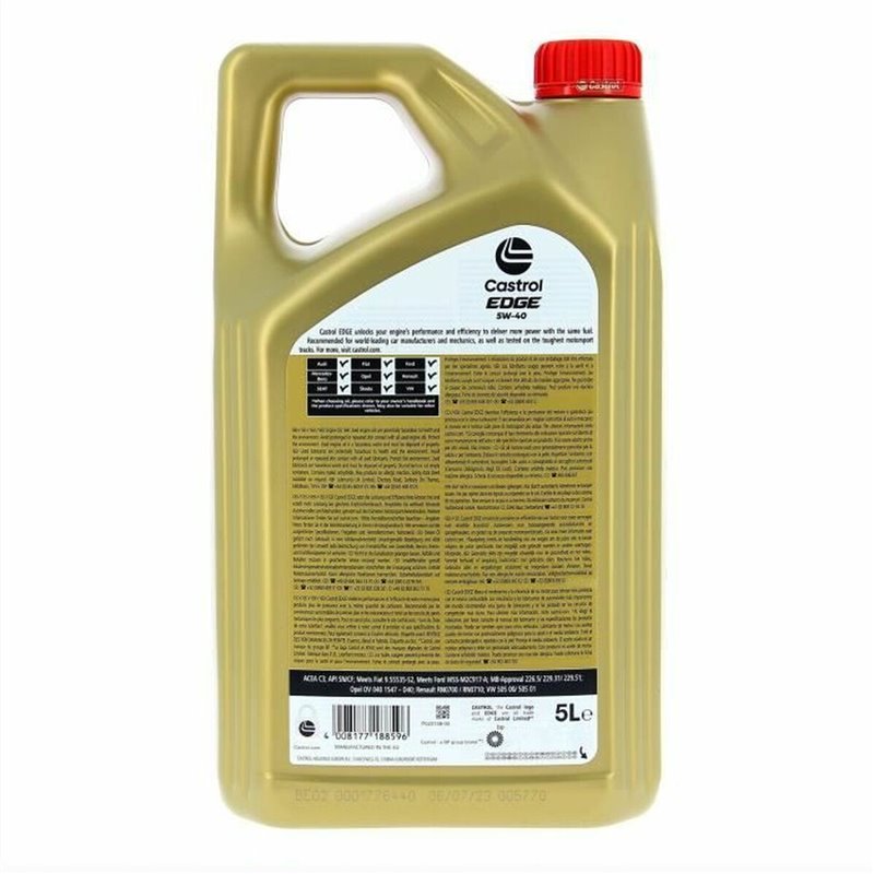 Image secondaire de Huile de moteur Castrol Edge Essence Diesel Hybride 5W40 5 L