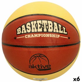 Ballon de basket Aktive 5 Beige Orange PVC 6 Unités