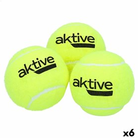 Balles de Tennis Aktive Pro 3 Pièces Jaune 6 Unités