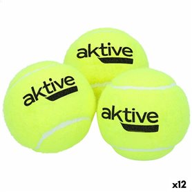 Balles de Tennis Aktive 3 Pièces Jaune 12 Unités
