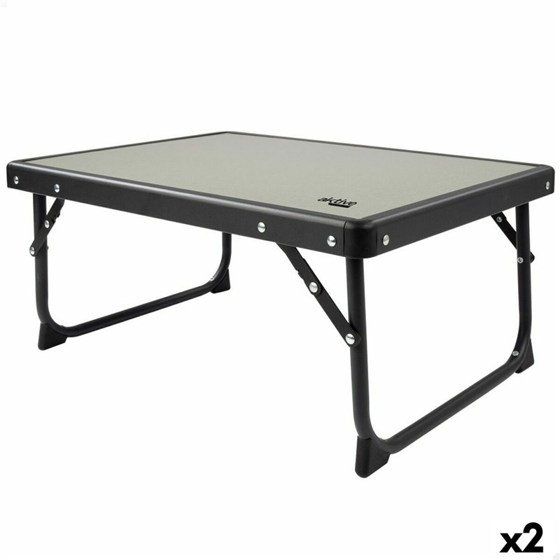 Table Piable Aktive Camping Gris 56 x 25 x 40 cm (2 Unités)